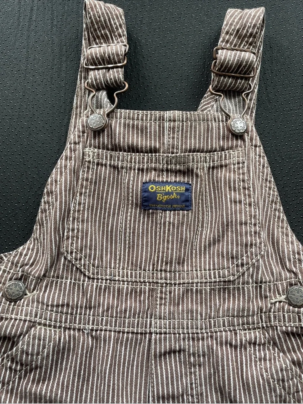 OshKosh B'gosh Brown Pinstripe Shortalls